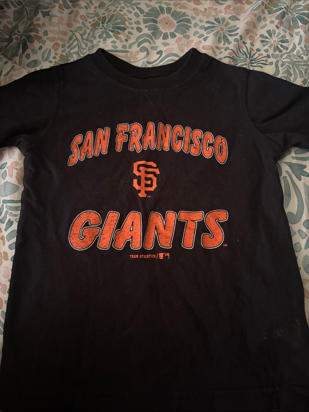 San Francisco Giants Kids Black Tee with Orange Logo